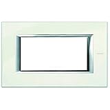 BTicino HA4804BG Axolute Placca Rettangolare, 4 Moduli, Bianco Limoges