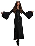 LATH.PIN Donna Rinascimento Abito con cappuccio Costume da vampiro Stile medievale Costume gotico vintage per Cosplay Halloween