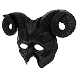 COSMEVIVI Maschera Di Corno Di Halloween Maschera Per Con Corna Di Ariete Maschera Di Corno Spaventosa Maschera Malvagia Zombie Maschera Di Corno Di Bue Capra Plastica Black