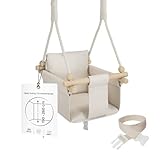 MAMOI® Altalena neonato per bambini, Altalene di legno da interno, Dondolo a porta da casa, Altalena design scandinavo a partire da 1 anno 2/3 anni, Baby swing