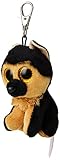 Ty - Anello porta chiavi di Peluche - Beanie Boos Clips - Cane Pastore Tedesco - Spirit - Marrone Nero - Con occhioni glitter dorati - Il peluche con gli occhi grandi scintillanti - 12 Cm - 35253