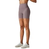 VCODWCSJO Donne Sport Breve Squat Vita Alta qualità Soft Fitness Palestra Fruste Up Stretto Donne Yoga Leggings Pantaloncini Ciclismo-grigiastro Marrone-XS