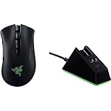 Razer DeathAdder V2 Pro - con Dock di Ricarica Mouse da Gioco Senza fili Ergonomico (HyperSpeed Wireless, Sensore Ottico Focus+ 20K DPI, Durata Della Batteria 70h, Dock di Ricarica Magnetico) Nero