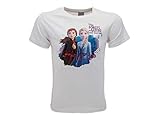 T-Shirt Frozen 2 Originale Anna ed Elsa Bianca Il Segreto di Arendelle Ufficiale Maglia Maglietta (5-6 Anni)