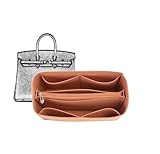 Borsa organizer foderata borsa portaoggetti inserto portaoggetti borsa cosmetica portatile for Hermes Birkin 25/30/35(BrownB,Birkin25)