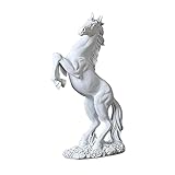 MagiDeal Figurine Cavallo, Statue in Resina Cavallo al Galoppo, Moderna per la Decorazione Scrivania, Stile Europeo, per La, Bianco