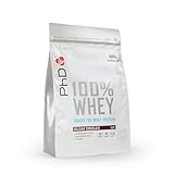 PhD Nutrition 100% Whey - Proteine di Siero di Latte Biologiche da Mucche Nutrite con Erba - Crescita della Massa Muscolare - Cioccolato Belga - 1Kg