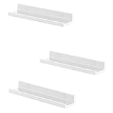 SONGMICS Mensole da Muro, Set da 3, Mensole da Parete, Larghezza di 38 cm, Mensole per Foto Decorazioni, Soggiorno Studio Bagno Cucina, Bianco LWS38WT