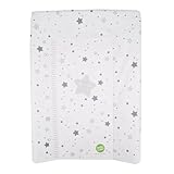 babyCalin Fasciatoio Luxury Star Grey 50 x 70 cm - Con tabella altezza stampata, 0.6 milliliters, 1 Piece, 1