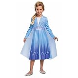 Disney - Costume da principessa ufficiale Frozen La regina del ghiaccio 2 Elsa per bambini, costume da principessa per Halloween, Carnevale, compleanno, taglia M
