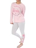 Barbie Pigiama Donna | Pigiama da Donna in Cotone | Pigiama da Donna a Maniche Lunghe | Rosa | XL