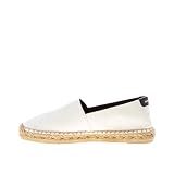 Saint Laurent Donna Espadrillas in Tessuto Beige Ecru con Logo Cucito. Suola Gomma Color Beige Size 35.5