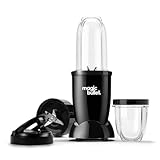 Magic Bullet Blender - Set di 7 pezzi in nero, potente 10.000 giri/min, elegante, compatto e portatile, ideale per frullati, succhi, frullati proteici, frullati, zuppe, condimenti per insalata, salsa