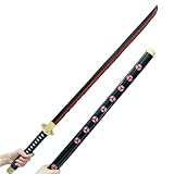 damdos Halloween Prop Cosplay Roronoa Zoro Sword,One Piece Zoro Sword WA Michi Ichi Wado Ichimonji Sword,Weapon Katana Ninja Samurai Prop Birthdays Gifts (Red Ben)