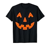 Big Orange Jack O Lanterna zucca faccia Halloween Distressed Maglietta