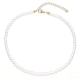 MenYiYDS Collana di perle da donna collana corta multistrato accessori per gioielli da sposa imitazione catena di perle accessori per costumi eleganti in stile retrò