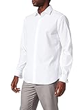 Seidensticker Shaped Bügelfrei Kent Langarm Umschlagmanschette Camicia, Bianco (Wei (Wei 01), L (41 DE) Uomo