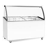 Ristoattrezzature Banco Vetrina Orizzontale per Gelati - Refrigerazione Statica, da - 18 a -24°C - 7 Gusti - con kit da 7 vaschette