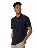 LAPASA Polo da Uomo 100% Cotone piqué Manica Corta vestibilità Classica Primavera/Estate Blu Navy (Tinta Unica) XXL