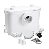 Aquamatix Trituratore Pompa Maceratore 400W Sistema di Sollevamento 100L/min 6,5m Distanza di pompaggio verticale con 3 ingressi per WC, Lavandino e Vasca da bagno con Filtro a carbone