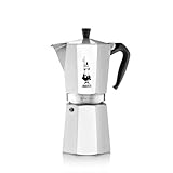 Bialetti Caffettiera Moka Express 12 Tazze, Manico anti scottatura, Non adatta a induzione, 12 Tazze (600 ml), Alluminio