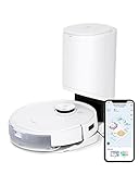 ECOVACS Deebot T9+ Robot Aspirapolvere Lavapavimenti con Mappatura, Stazione Di Svuotamento Automatico, Spazza Aspira Lava, 3000 Pa, Rilevamento Ostacoli 3D, ottimo per peli animali domestici, Bianco