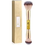 DUcare Pennelli per trucco a doppia estremità Blush Powder Brush, Duo Bronzer Foundation Blush ideale per crema o polvere