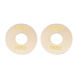 Musiclily Chitarra Autoadesiva Selettore Pickup Rondella LP Rythm Treble Washers,Crema con Parole d oro (Set di 2)