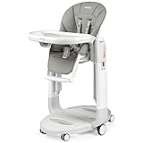 Peg Perego Tatamia follow me - Seggiolone Pappa Neonati Multifunzione, Sdraietta, Dondolo, 6 ruote, Pieghevole per Bambini da 0 a 3 Anni (0-15 kg), Ice