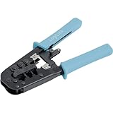 LOGILINK WZ0019 Pinza crimpatrice (8P8C-RJ45) con tagliacavi e spelafili, Nero, Blu