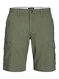 Jack & Jones Plus Jpstjoe Jjcargo-Pantaloncini AKM Pls Cargo, Verde-Deep Lichen Green, 44 Plus Uomo