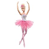 Barbie Dreamtopia Luci Scintillanti - Bambola Ballerina Magica dai Capelli Biondi, con Coroncina e Tutù Rosa, Giocattolo per Bambini 3+ Anni, HLC25