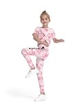 PATPAT Set di Abbigliamento Ragazze Tie Dye, T-shirt Bambina Corta + Pantaloni Vestiti Bambina, Abbigliamento Sportivo, Leggings Sportivi bambina, Completi sportivi, Tempo Libero Estivo 5-12 Anni