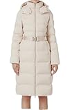 Elisabetta Franchi Piumino lungo in nylon jacquard lettering Bianco LATTICE