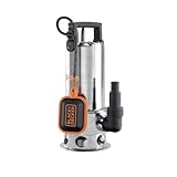 BLACK+DECKER Pompa Immersione BXUP1100XDE per Acque Scure (1.100 W, Portata max. 16.500 l/h, Prevalenza max. 10,5 m)