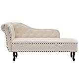 vidaXL Chaise Longue Chesterfield Pelle Artificiale Crema Divano Sdraio Casa