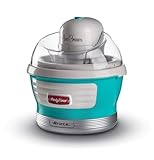 Ariete 643 Ice Cream Maker Party Time, Macchina per fare il gelato, 12W, Capacità 1,5 L, Cestello estraibile con doppio isolamento, Tempo preparazione 30 minuti, Coperchio per aggiunta ingredienti,