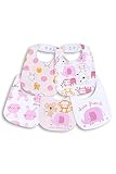 Chicco Set bavaglie in morbido cotone, Bavaglie Unisex 0-24, Rosa, taglia unica (pacco da 5)