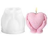 Stampi per Candele,Stampi per Candele in Silicone Tenendo Il Cuore in Mano,3D Stampo per Candele Fai Da Te DIY,Stampo per Candele Stampo in Resina Epossidica per Candele Profumate