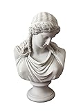 The Ancient Home - Statua Eirene - Dea del Busto della Pace, in Marmo Bianco, 27 cm, per Interni ed Esterni