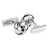 DAVIDOFF ESSENTIALS Cufflinks – Gemelli camicia uomo color argento con faccia decorativa a nodo – Gemelli uomo in ottone massiccio rodiato – Accessori uomo per eventi