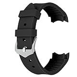 Kai Tian Cinturino per orologio nero con estremità curve universali in silicone da 24mm per uomo donna