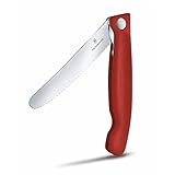 Victorinox Swiss Classic, coltello da verdura pieghevole con lama in acciaio inox e manico in plastica, rosso, Taglia Unica