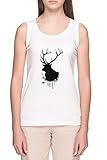 Luxogo Alce Donna Bianco Tank T-Shirt Maglietta Women s White Tank T-Shirt