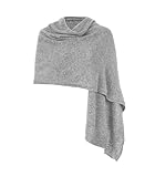 Embouro 100% Cashmere Pashmina Scialle per le donne, sciarpa a maglia in puro Cashmere Sciarpa per l inverno (Grigio)