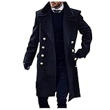 Kobilee Uomo Cappotto Lungo Slim Fit Impermeabile Classico Doppiopetto Vintage Business Soprabito Giacca a Vento Elegante Autunno Invernale Trench Cappotto di Lana Parka Taglie Forti