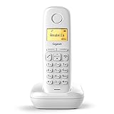 Gigaset A170 Telefono Portatile, Ampio Display Illuminato, Lista Chiamate Effettuate, Ricevute e Perse, Bianco [ITALIA]