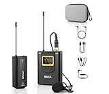 BALILA Microfono Lavalier Wireless per Smartphone Phone Android Fotocamera- UHF Sistema Microfono Senza Fili con 1 trasmettitore +1 ricevitore per Podcast Studio Registrazione Videocamera Youtube