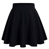 Bridesmay Donna Gonna Vita Alta Casual Solida Colore Mini Gonna Black S