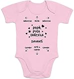 Shirtgeil Body Neonato Manica Corta Papà Puoi Farcela - Regalo Divertente per Futuro Papà - Body Festa del Papà - 100% Cotone 0-3 mesi Rosa